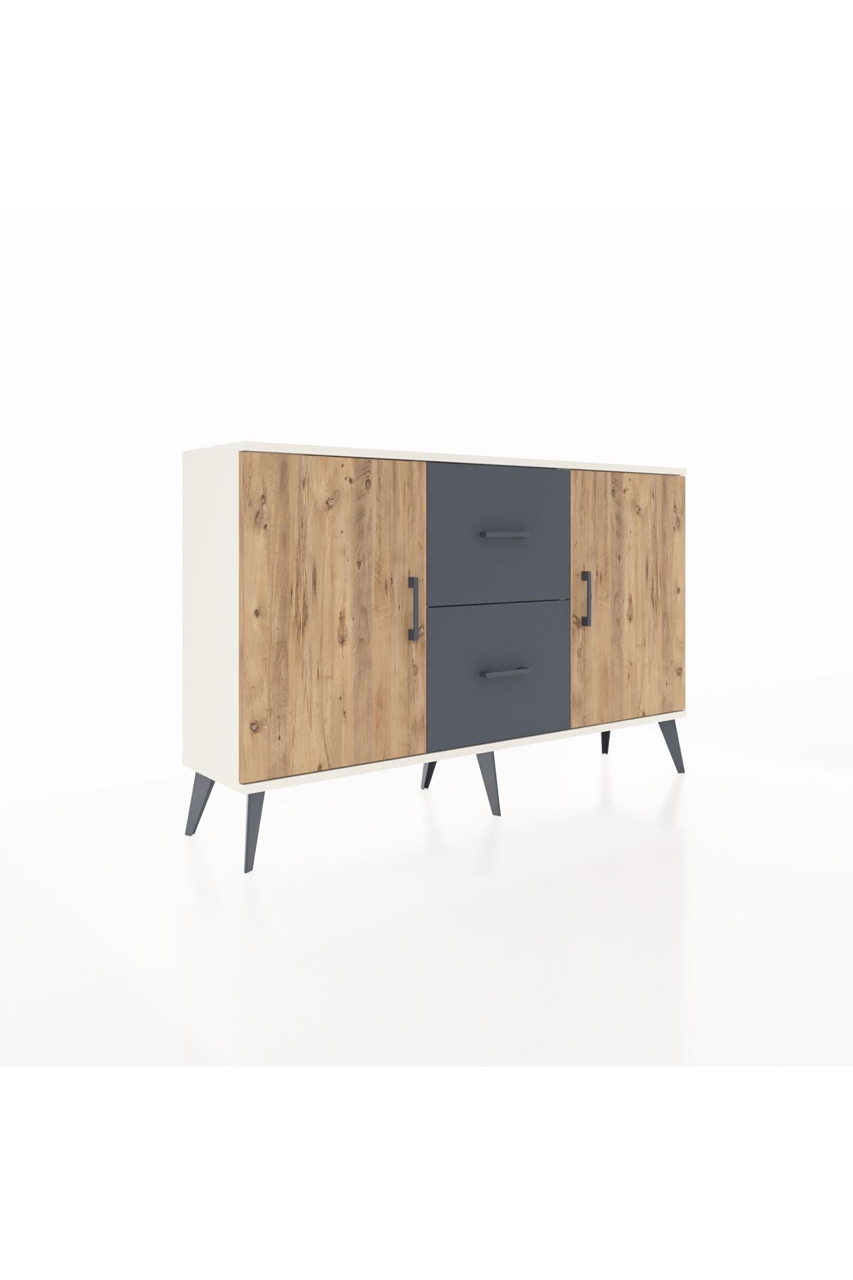 Arges Konsol 2 Raflı 2 Çekmeceli 2 Kapaklı 132x30x83 - S144M039V02A