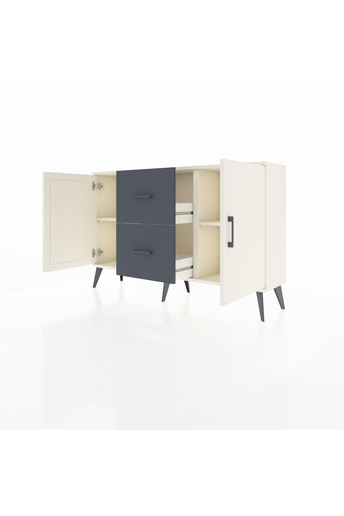 Arges Konsol 2 Raflı 2 Çekmeceli 2 Kapaklı 132x30x83 - S144M039V05A