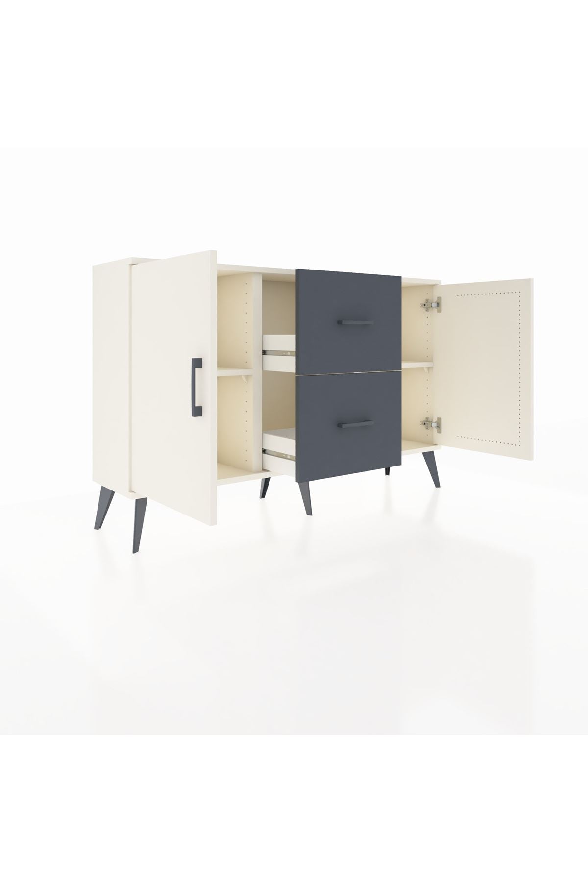 Arges Konsol 2 Raflı 2 Çekmeceli 2 Kapaklı 132x30x83 - S144M039V05A