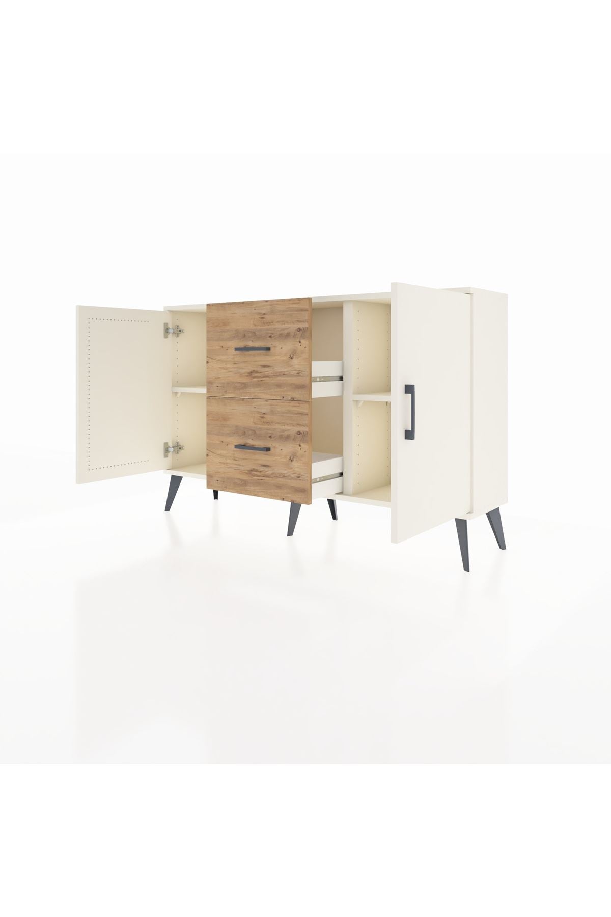 Arges Konsol 2 Raflı 2 Çekmeceli 2 Kapaklı 132x30x83 - S144M039V06A