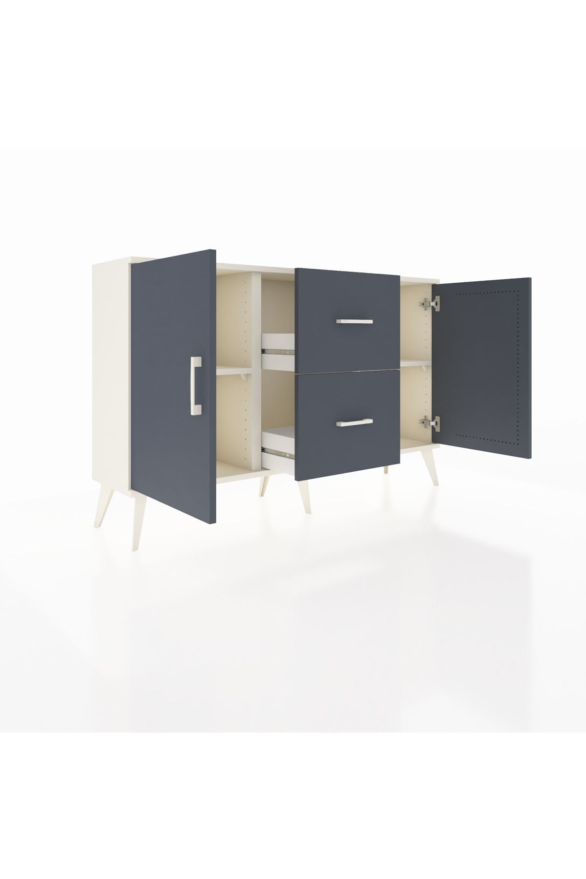 Arges Konsol 2 Raflı 2 Çekmeceli 2 Kapaklı 132x30x83 - S144M039V08A