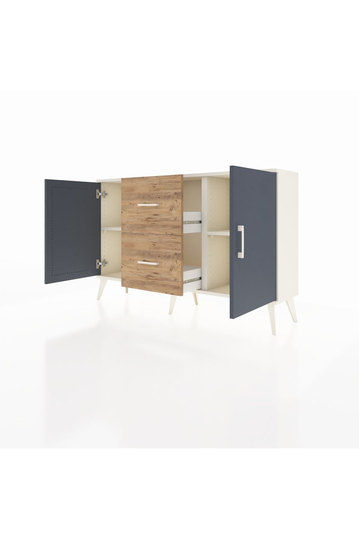Arges Konsol 2 Raflı 2 Çekmeceli 2 Kapaklı 132x30x83 - S144M039V09A