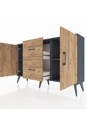 Arges Konsol 2 Raflı 2 Çekmeceli 2 Kapaklı 132x30x83 - S144M039V12A