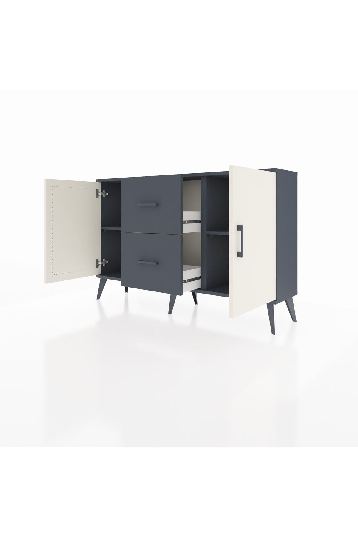 Arges Konsol 2 Raflı 2 Çekmeceli 2 Kapaklı 132x30x83 - S144M039V14A