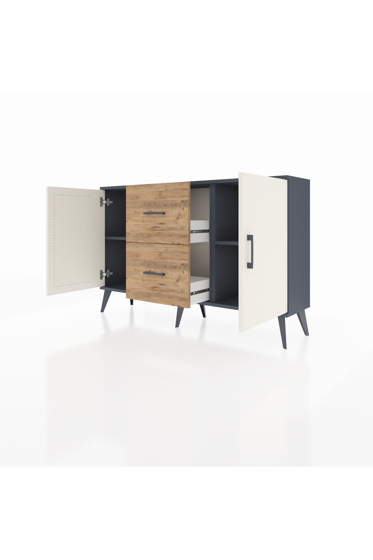 Arges Konsol 2 Raflı 2 Çekmeceli 2 Kapaklı 132x30x83 - S144M039V15A
