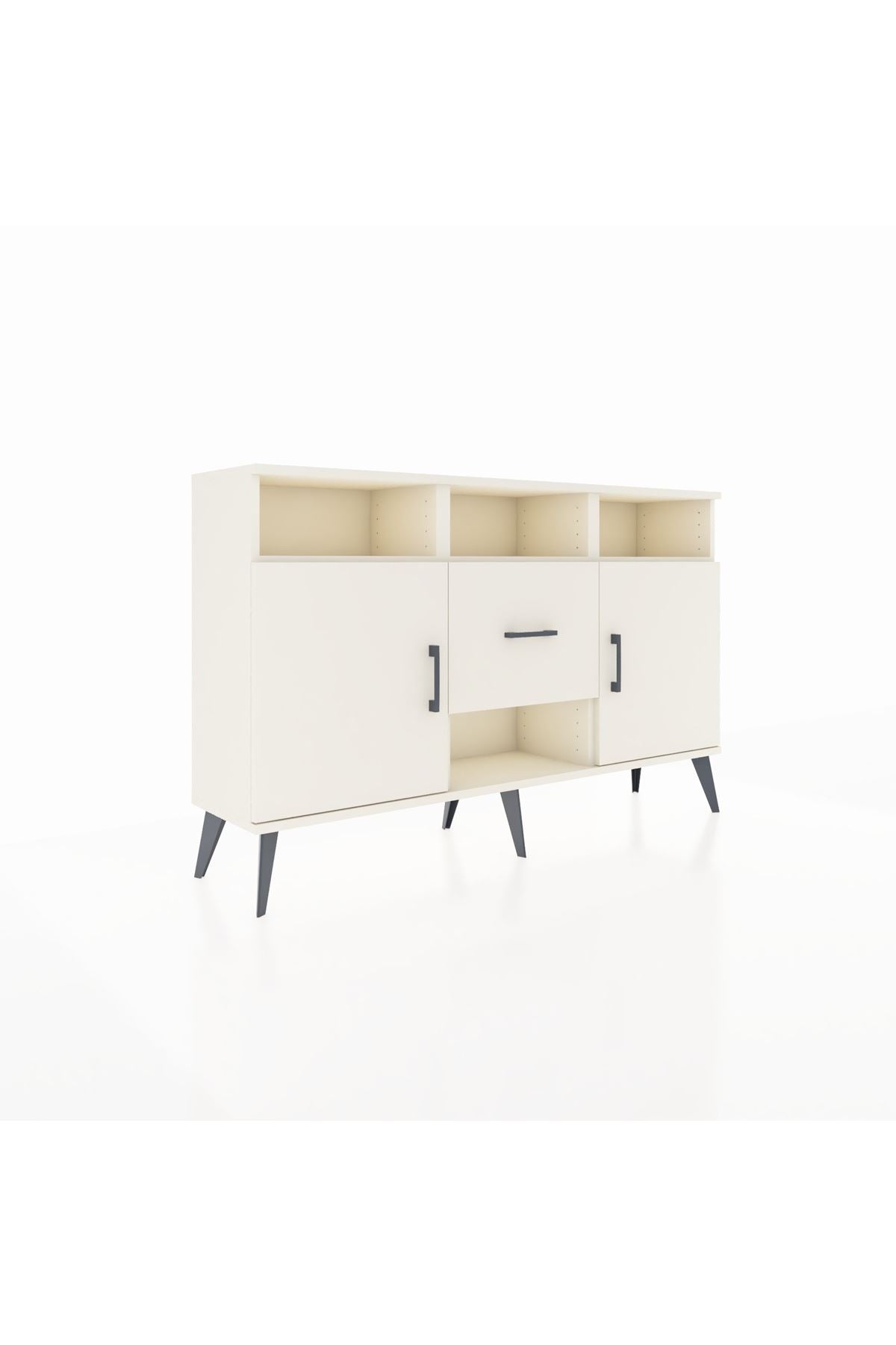 Arges Konsol 5 Raflı Tek Çekmeceli 2 Kapaklı 132x30x83 - S144M040V04A