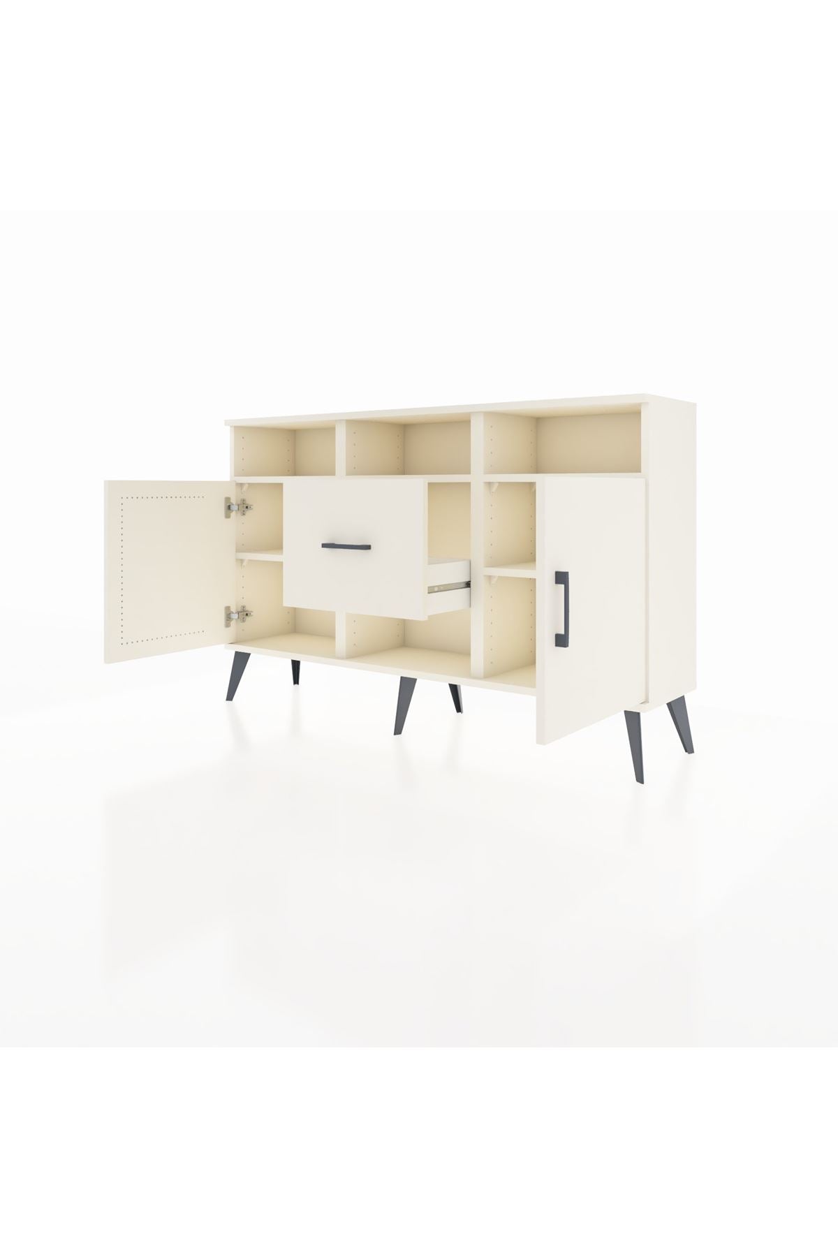 Arges Konsol 5 Raflı Tek Çekmeceli 2 Kapaklı 132x30x83 - S144M040V04A