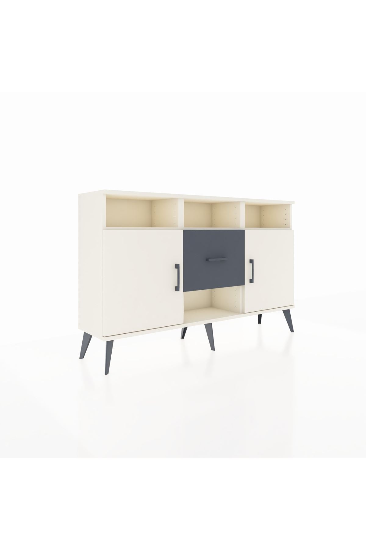 Arges Konsol 5 Raflı Tek Çekmeceli 2 Kapaklı 132x30x83 - S144M040V05A