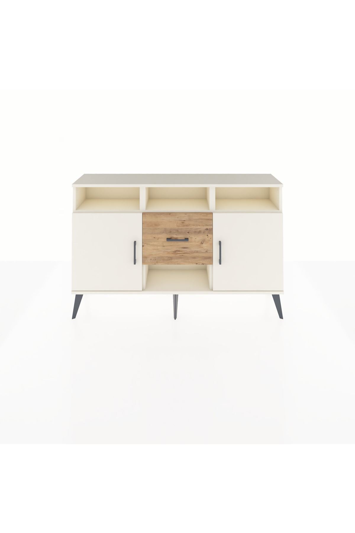 Arges Konsol 5 Raflı Tek Çekmeceli 2 Kapaklı 132x30x83 - S144M040V06A