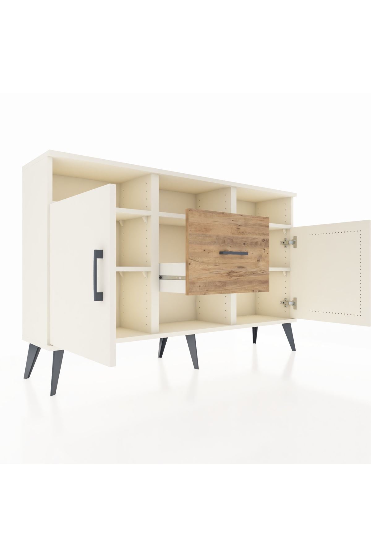 Arges Konsol 5 Raflı Tek Çekmeceli 2 Kapaklı 132x30x83 - S144M040V06A