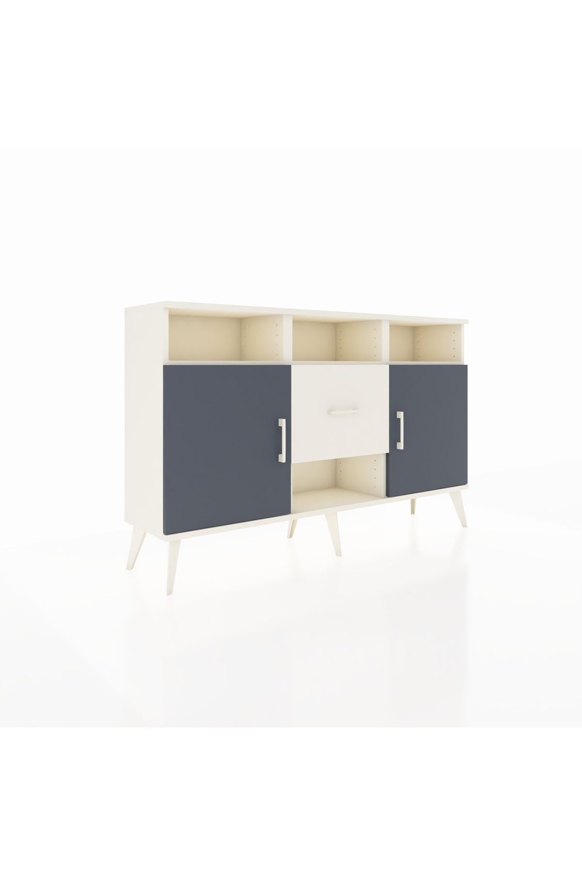 Arges Konsol 5 Raflı Tek Çekmeceli 2 Kapaklı 132x30x83 - S144M040V07A