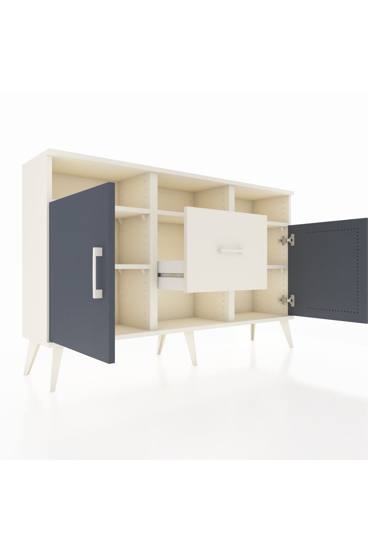 Arges Konsol 5 Raflı Tek Çekmeceli 2 Kapaklı 132x30x83 - S144M040V07A