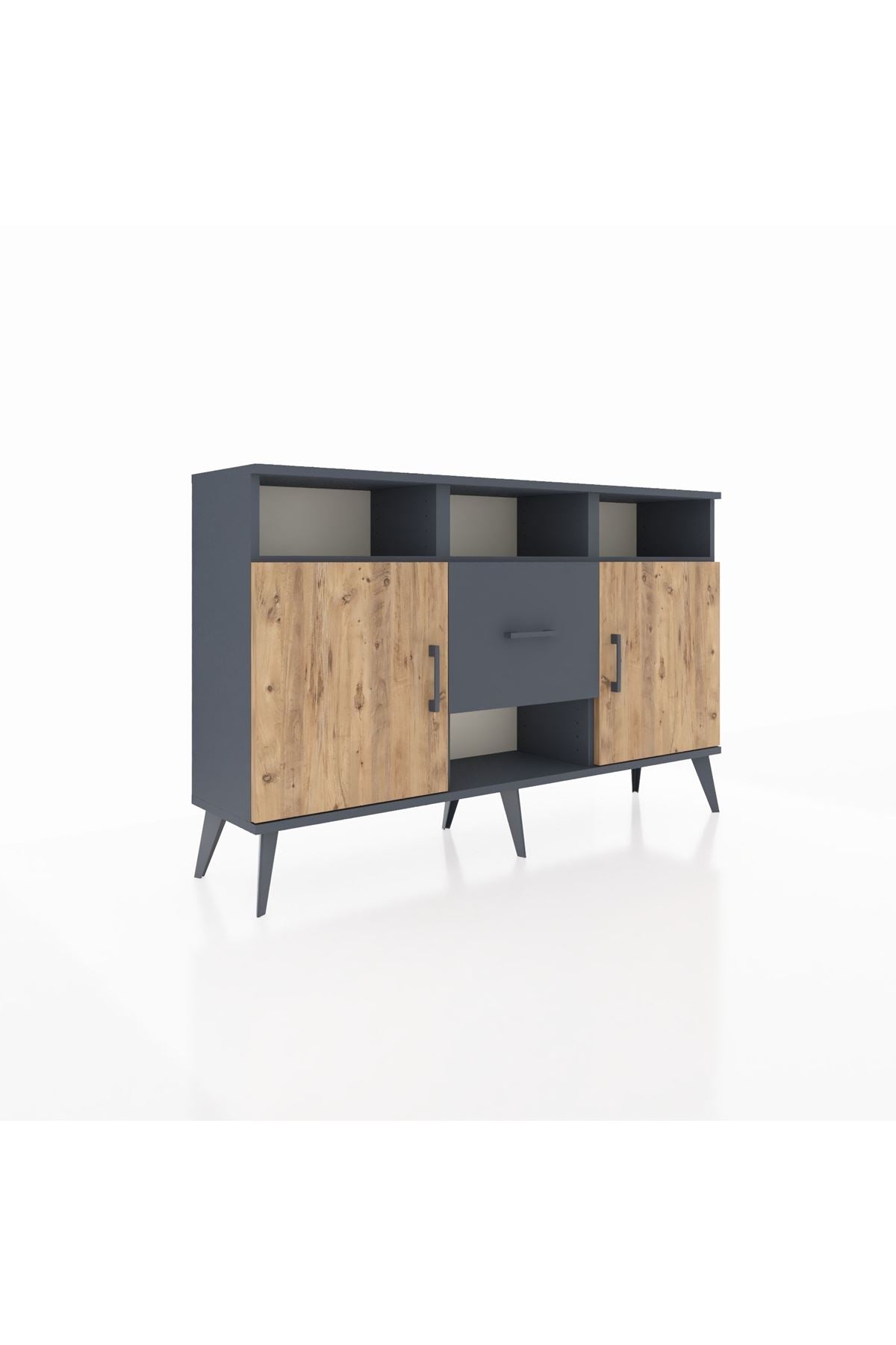 Arges Konsol 5 Raflı Tek Çekmeceli 2 Kapaklı 132x30x83 - S144M040V11A