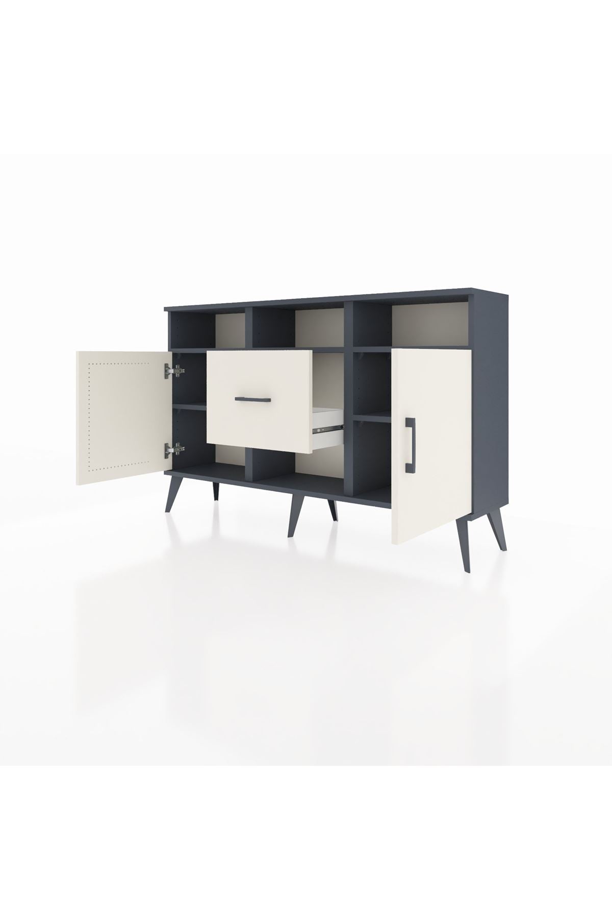 Arges Konsol 5 Raflı Tek Çekmeceli 2 Kapaklı 132x30x83 - S144M040V13A