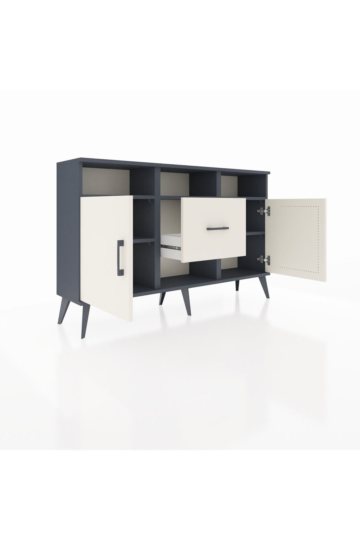 Arges Konsol 5 Raflı Tek Çekmeceli 2 Kapaklı 132x30x83 - S144M040V13A