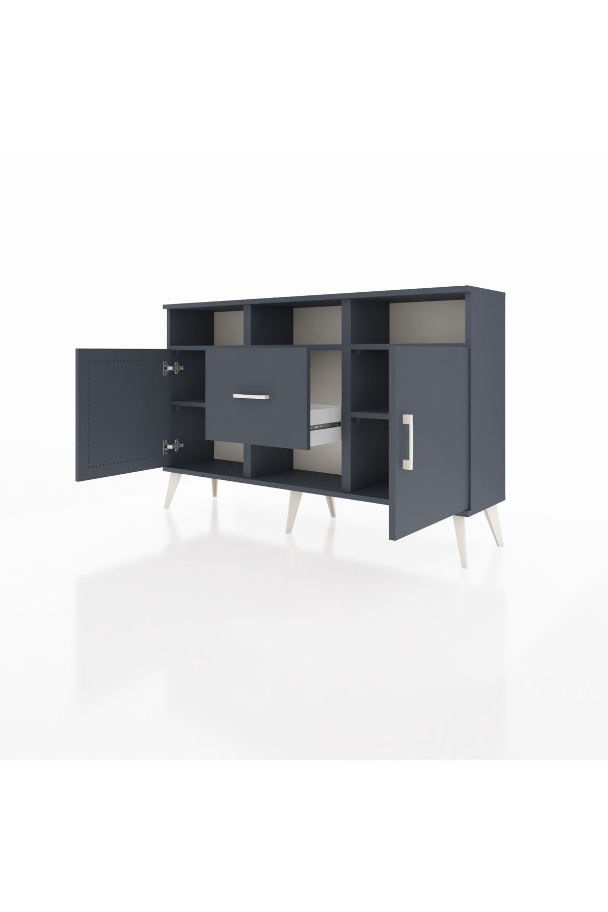 Arges Konsol 5 Raflı Tek Çekmeceli 2 Kapaklı 132x30x83 - S144M040V17A
