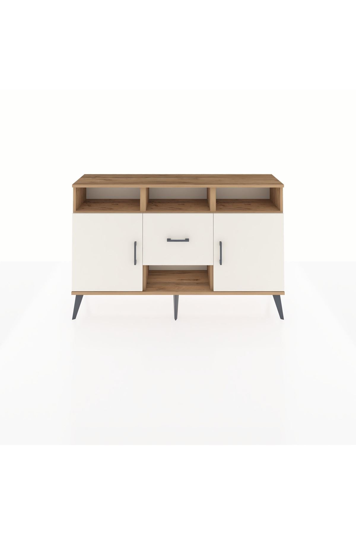 Arges Konsol 5 Raflı Tek Çekmeceli 2 Kapaklı 132x30x83 - S144M040V22A