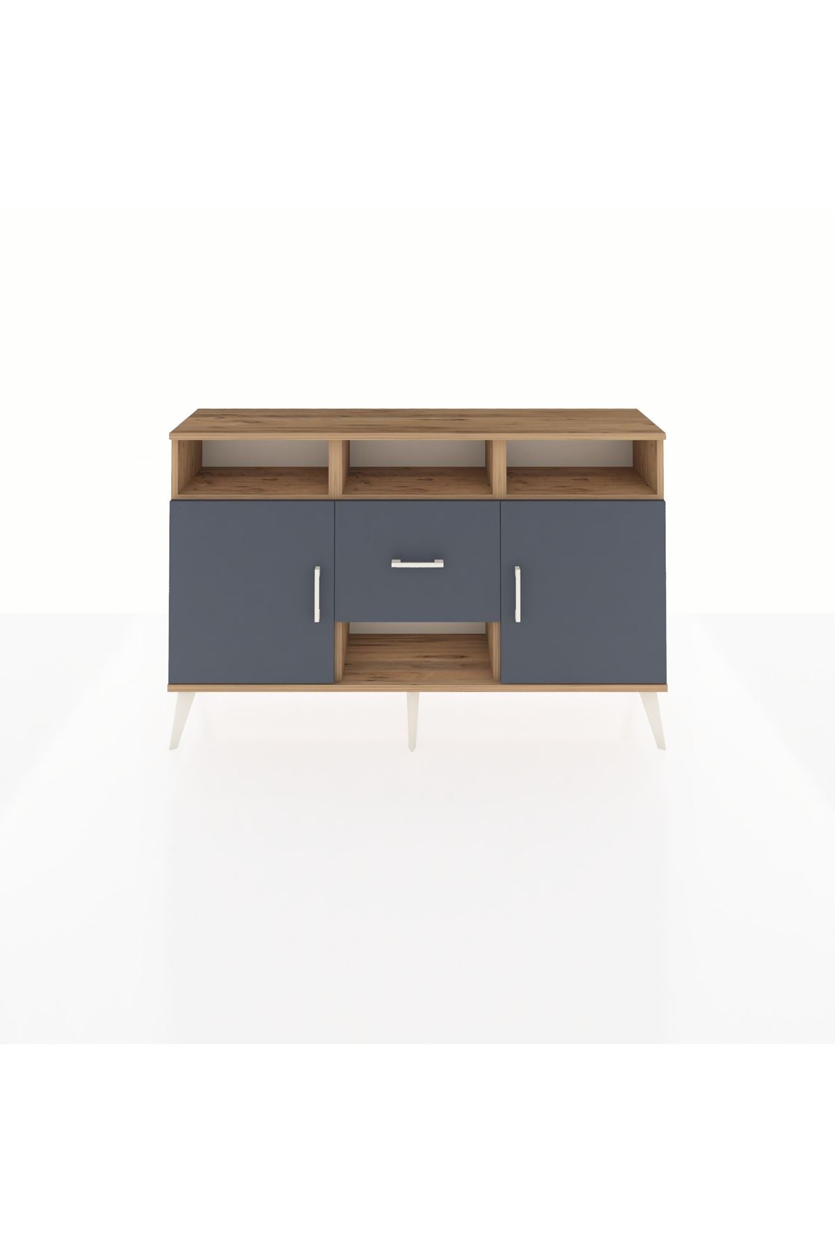 Arges Konsol 5 Raflı Tek Çekmeceli 2 Kapaklı 132x30x83 - S144M040V26A