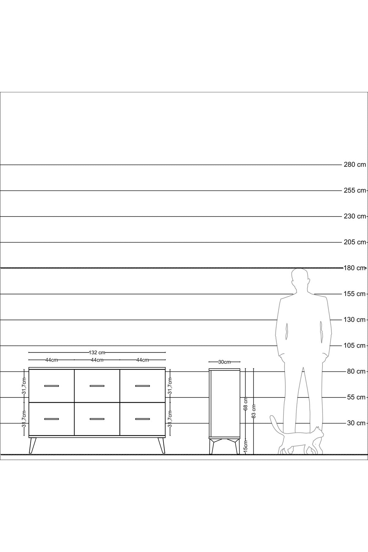 Arges Konsol 6 Çekmeceli 132x30x83 - S144M041V08A