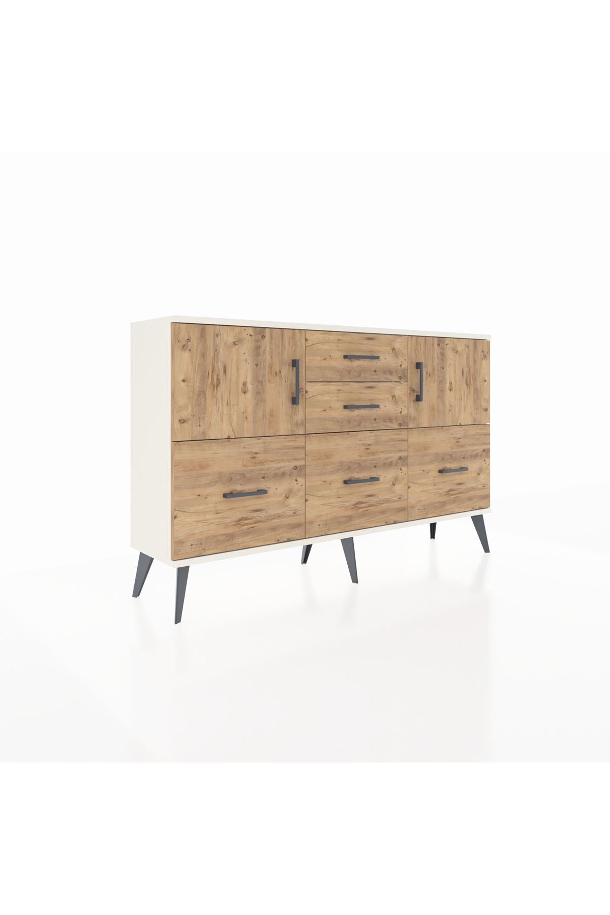 Arges Konsol 2 Raflı 5 Çekmeceli 2 Kapaklı 132x30x83 - S144M042V03A