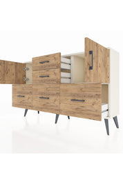 Arges Konsol 2 Raflı 5 Çekmeceli 2 Kapaklı 132x30x83 - S144M042V03A