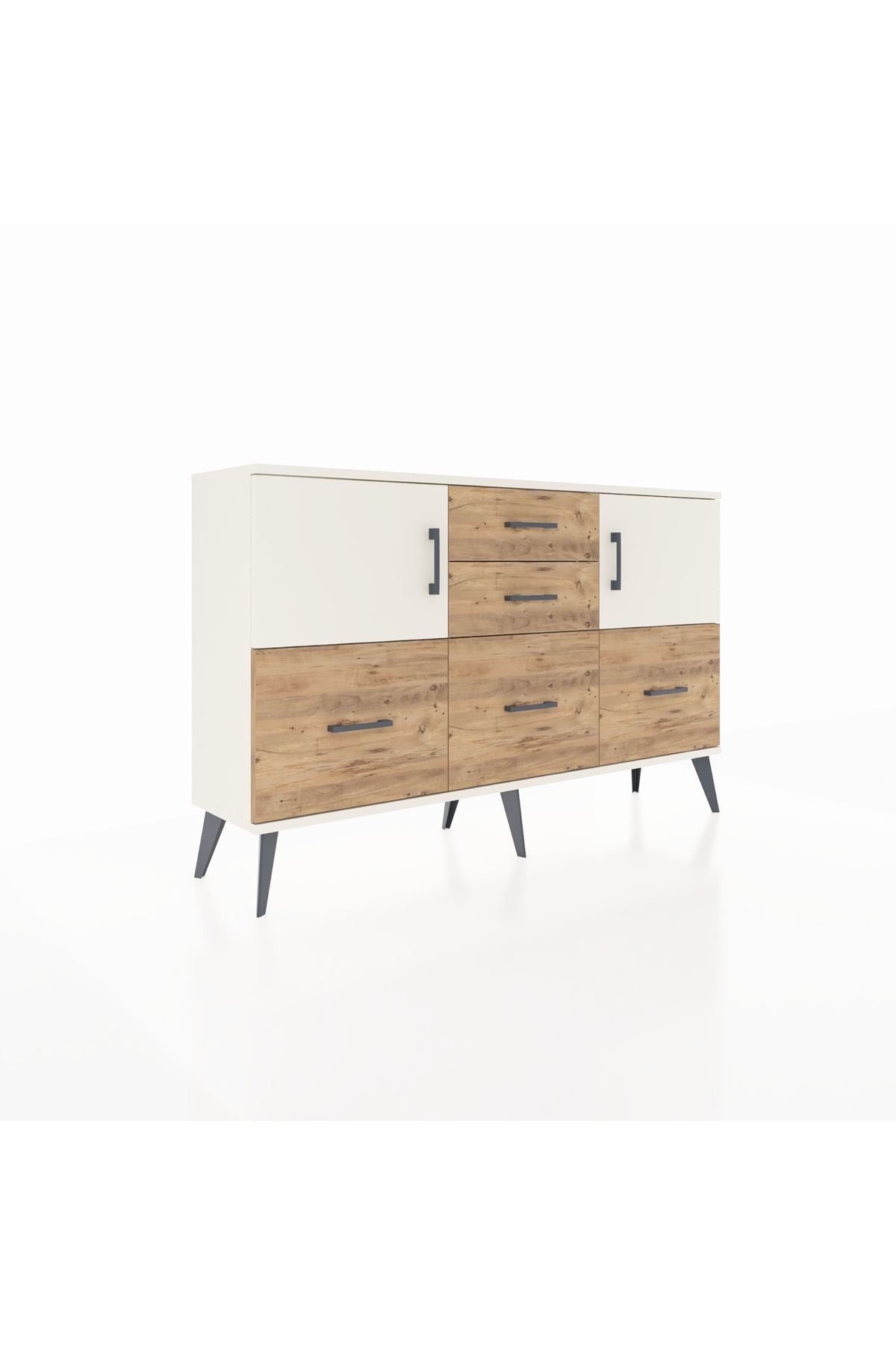 Arges Konsol 2 Raflı 5 Çekmeceli 2 Kapaklı 132x30x83 - S144M042V06A