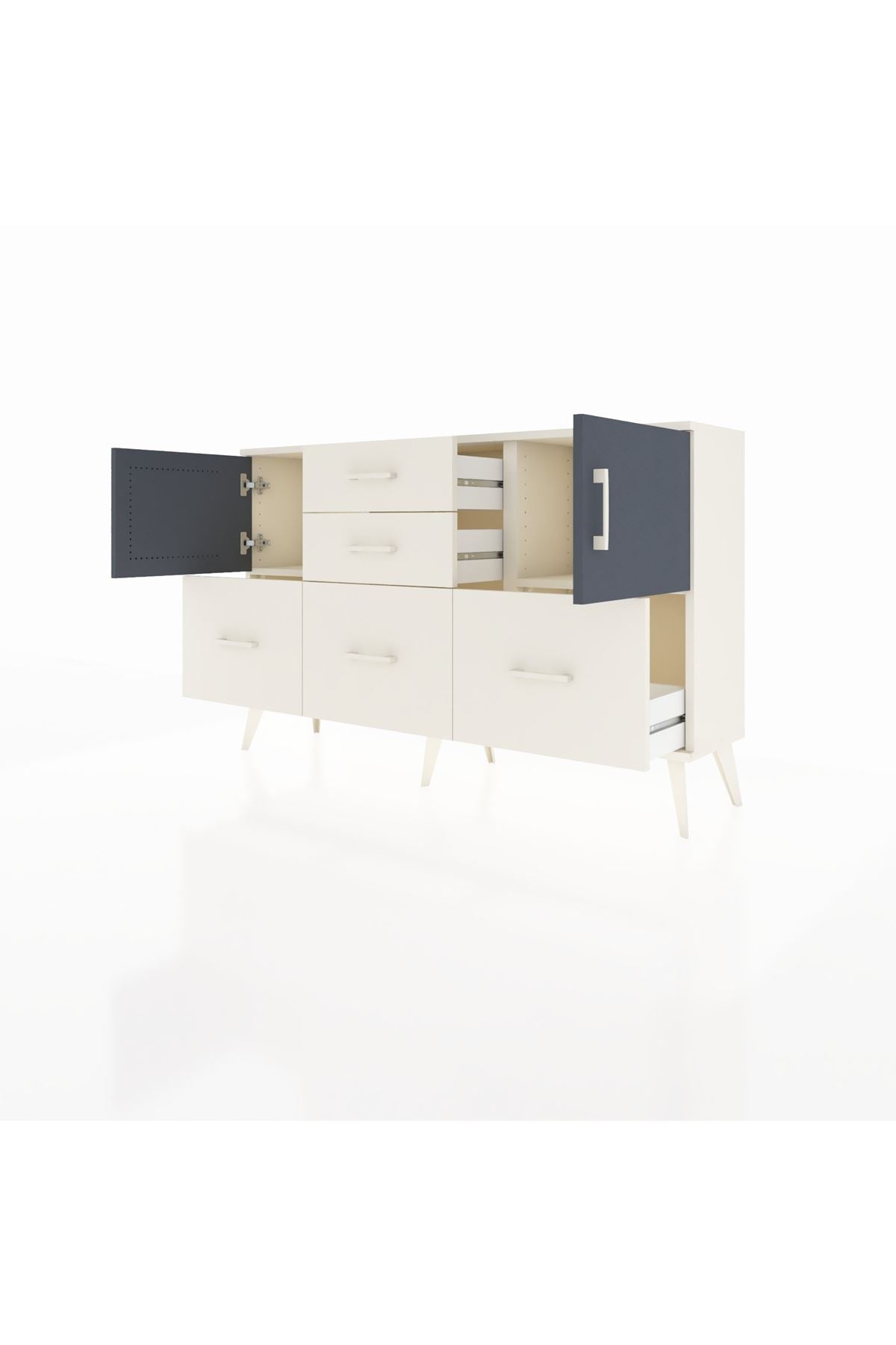 Arges Konsol 2 Raflı 5 Çekmeceli 2 Kapaklı 132x30x83 - S144M042V07A