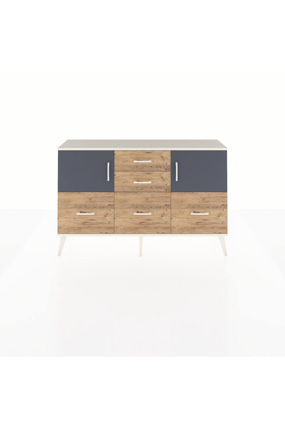 Arges Konsol 2 Raflı 5 Çekmeceli 2 Kapaklı 132x30x83 - S144M042V09A