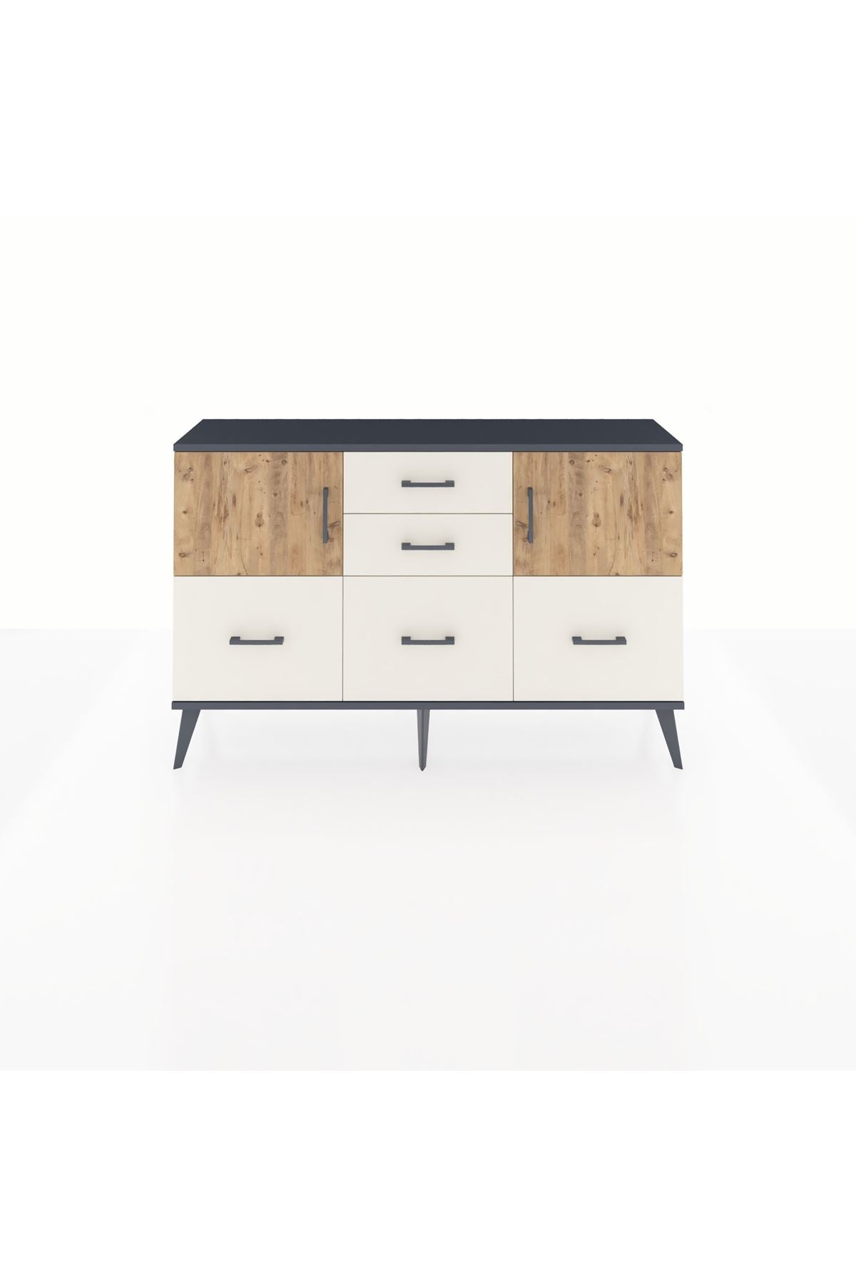 Arges Konsol 2 Raflı 5 Çekmeceli 2 Kapaklı 132x30x83 - S144M042V10A