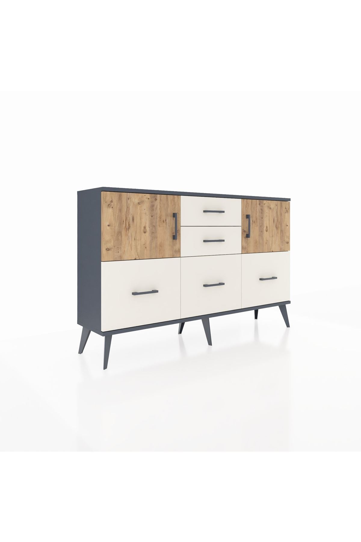 Arges Konsol 2 Raflı 5 Çekmeceli 2 Kapaklı 132x30x83 - S144M042V10A