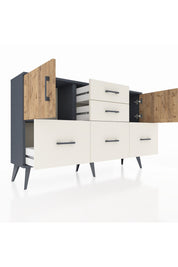 Arges Konsol 2 Raflı 5 Çekmeceli 2 Kapaklı 132x30x83 - S144M042V10A