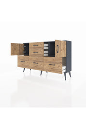 Arges Konsol 2 Raflı 5 Çekmeceli 2 Kapaklı 132x30x83 - S144M042V12A