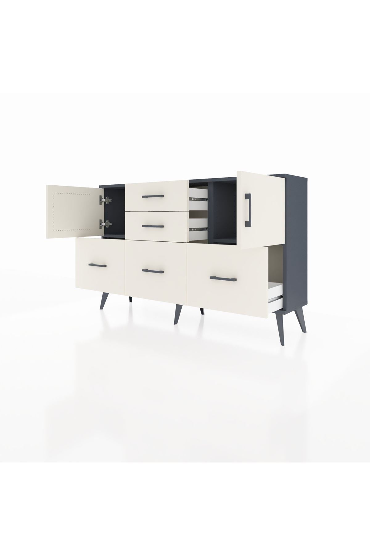 Arges Konsol 2 Raflı 5 Çekmeceli 2 Kapaklı 132x30x83 - S144M042V13A