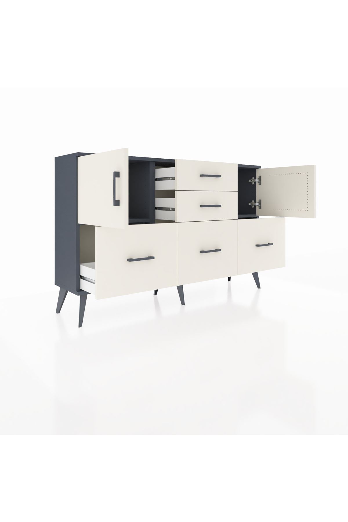 Arges Konsol 2 Raflı 5 Çekmeceli 2 Kapaklı 132x30x83 - S144M042V13A
