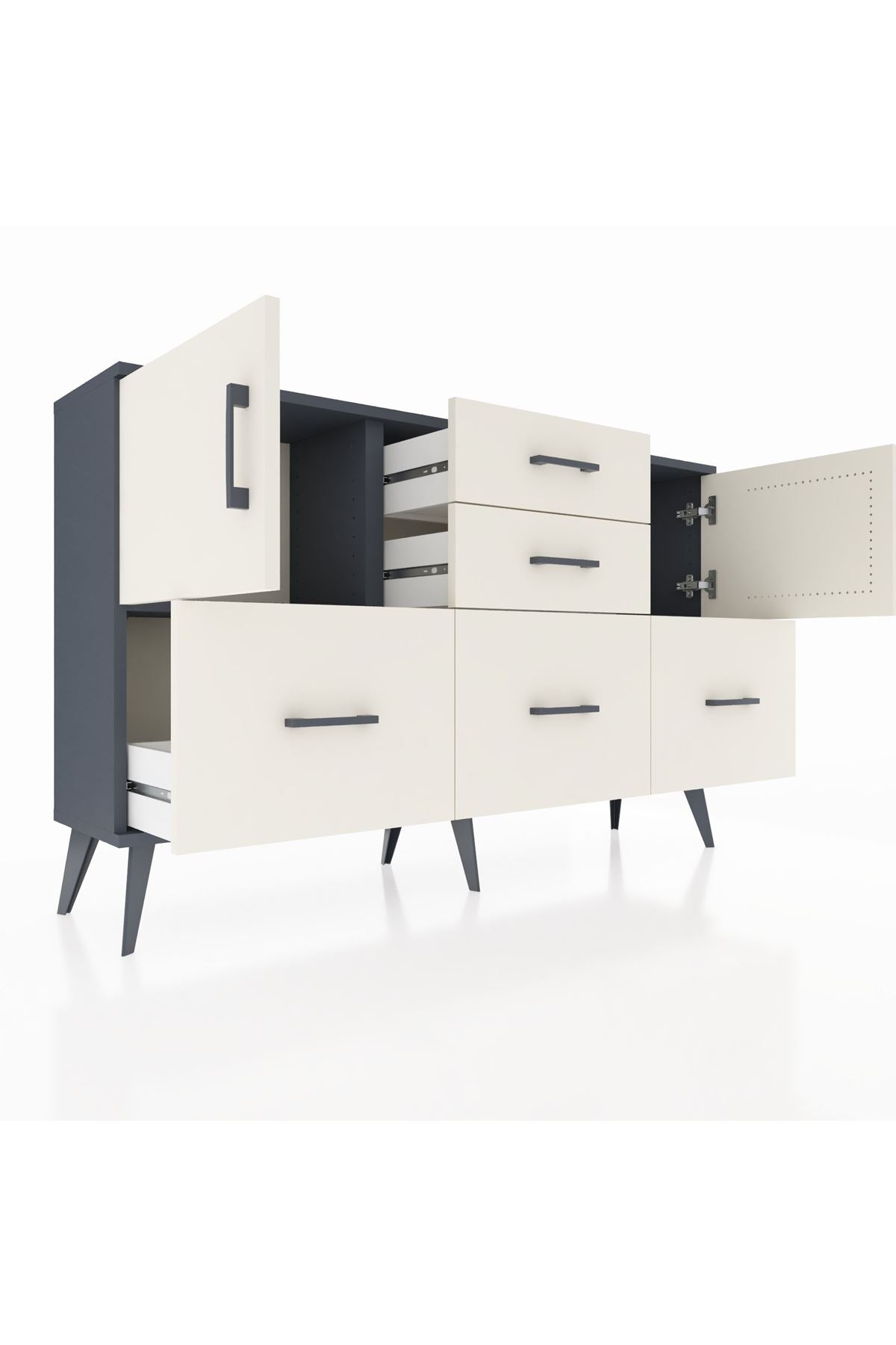 Arges Konsol 2 Raflı 5 Çekmeceli 2 Kapaklı 132x30x83 - S144M042V13A