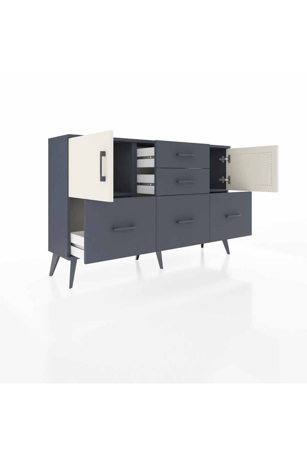 Arges Konsol 2 Raflı 5 Çekmeceli 2 Kapaklı 132x30x83 - S144M042V14A