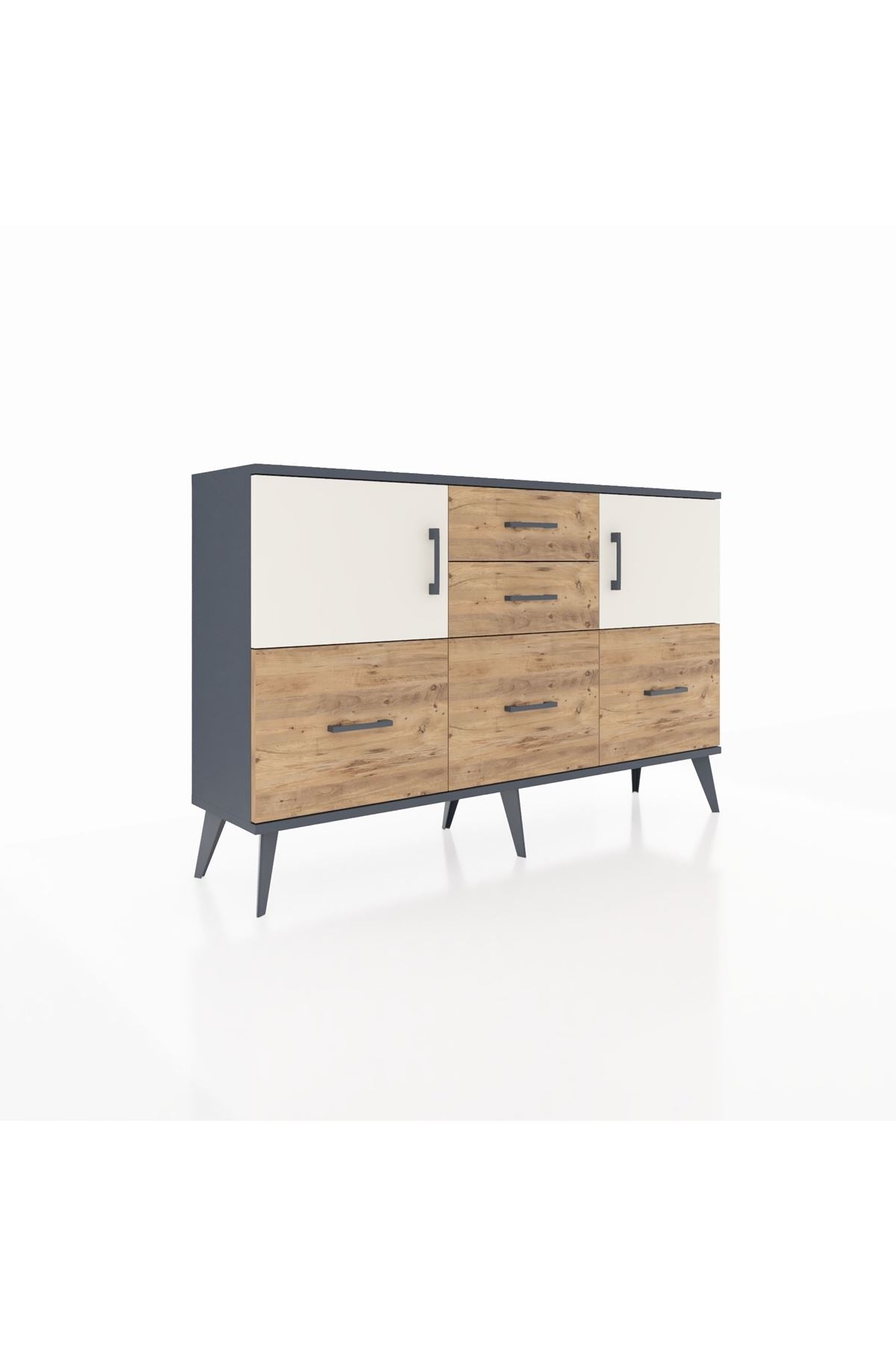 Arges Konsol 2 Raflı 5 Çekmeceli 2 Kapaklı 132x30x83 - S144M042V15A
