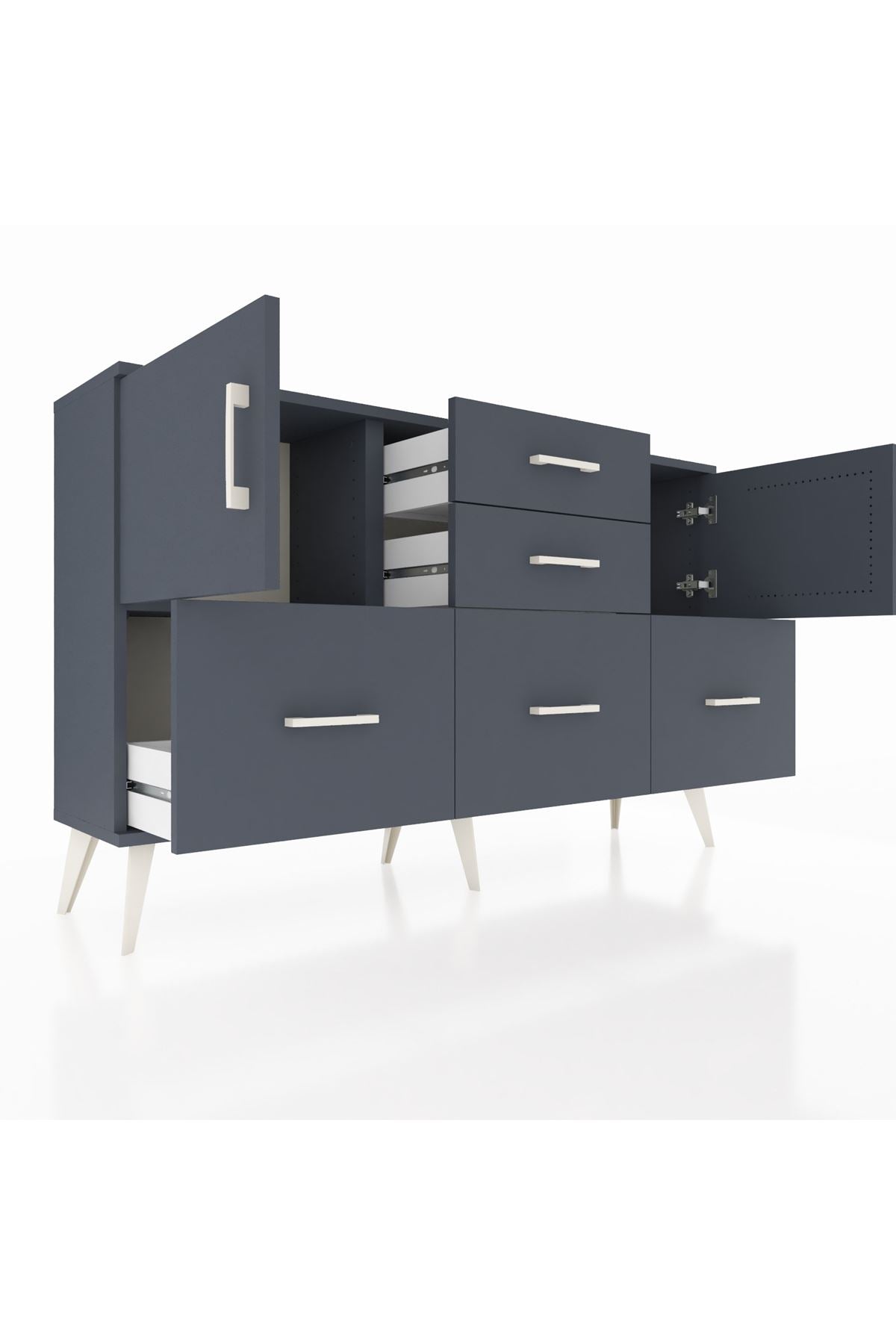 Arges Konsol 2 Raflı 5 Çekmeceli 2 Kapaklı 132x30x83 - S144M042V17A