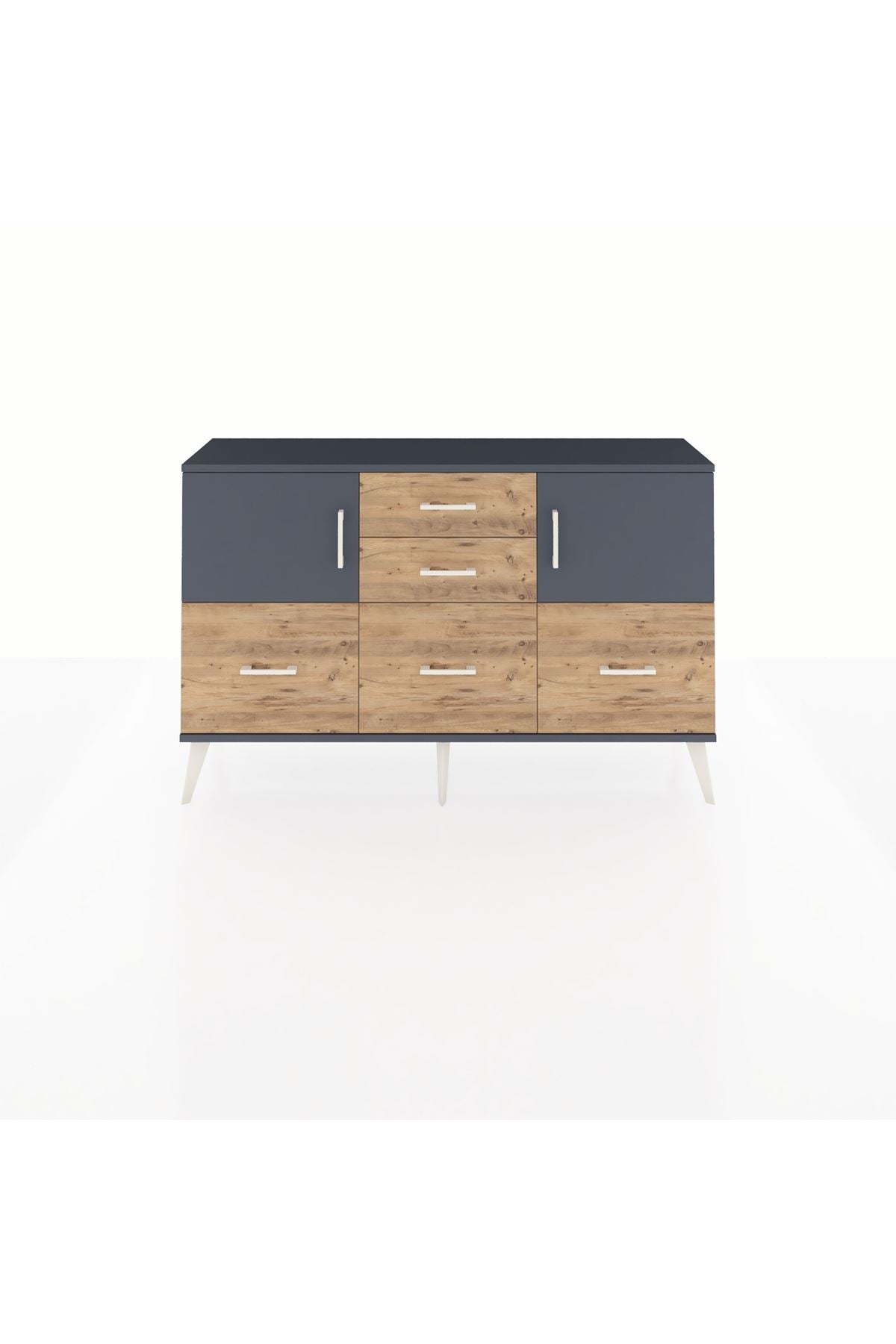 Arges Konsol 2 Raflı 5 Çekmeceli 2 Kapaklı 132x30x83 - S144M042V18A