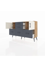 Arges Konsol 2 Raflı 5 Çekmeceli 2 Kapaklı 132x30x83 - S144M042V23A