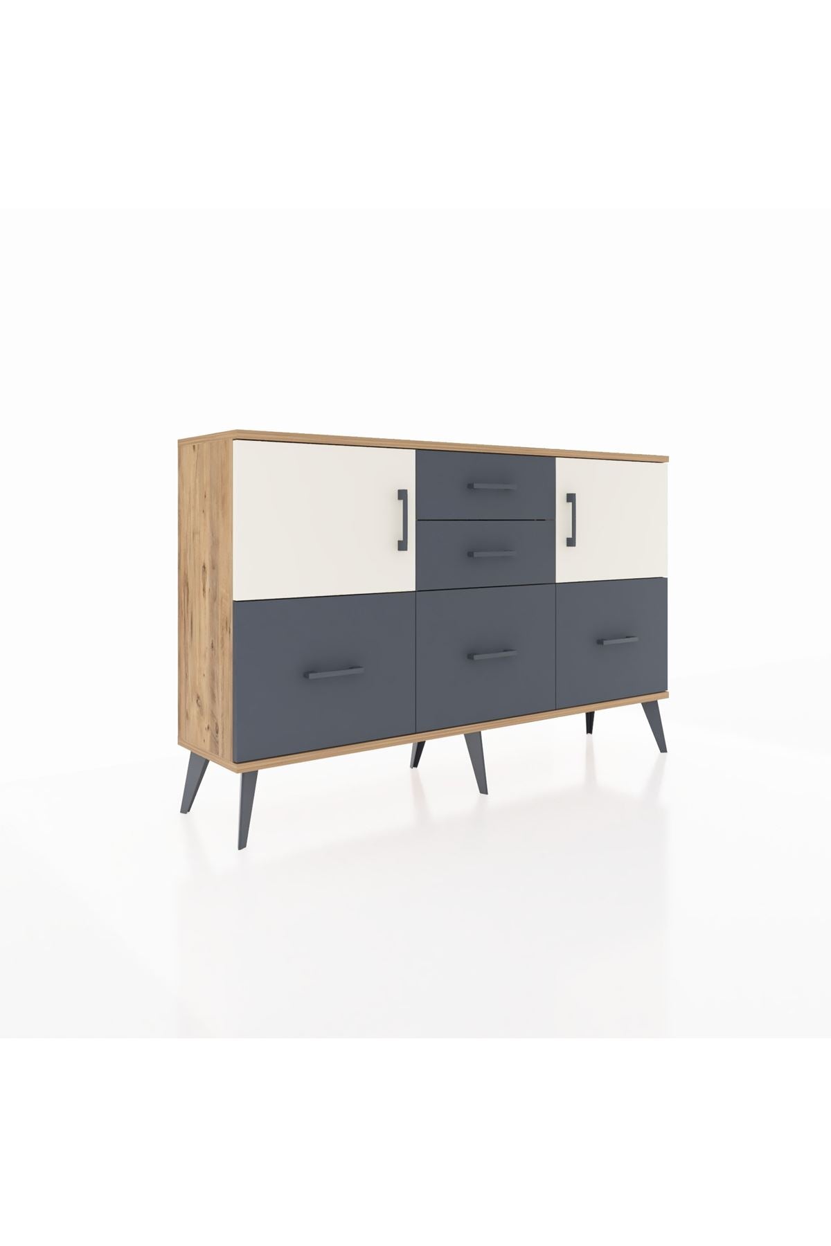 Arges Konsol 2 Raflı 5 Çekmeceli 2 Kapaklı 132x30x83 - S144M042V23A