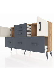 Arges Konsol 2 Raflı 5 Çekmeceli 2 Kapaklı 132x30x83 - S144M042V23A