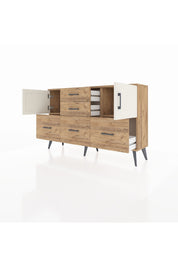 Arges Konsol 2 Raflı 5 Çekmeceli 2 Kapaklı 132x30x83 - S144M042V24A