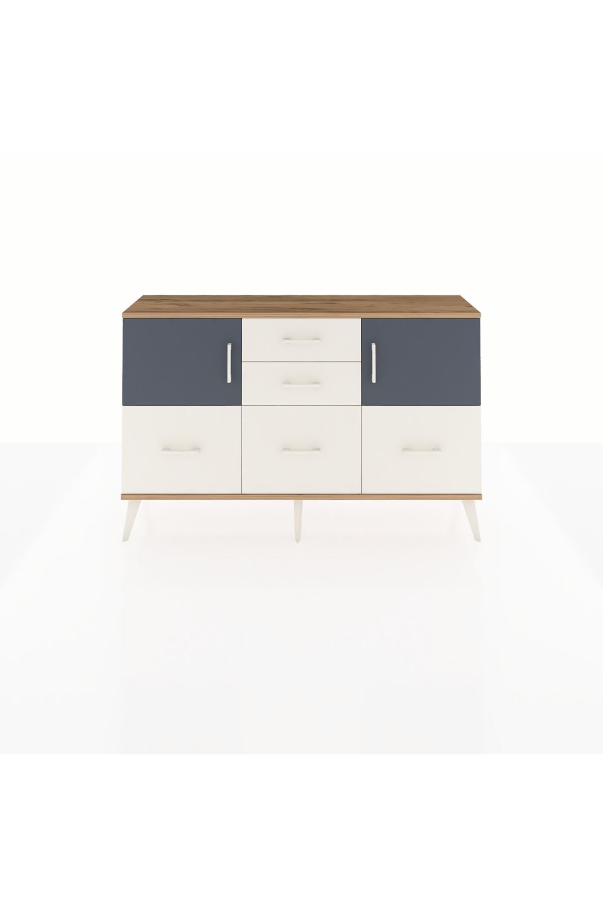 Arges Konsol 2 Raflı 5 Çekmeceli 2 Kapaklı 132x30x83 - S144M042V25A