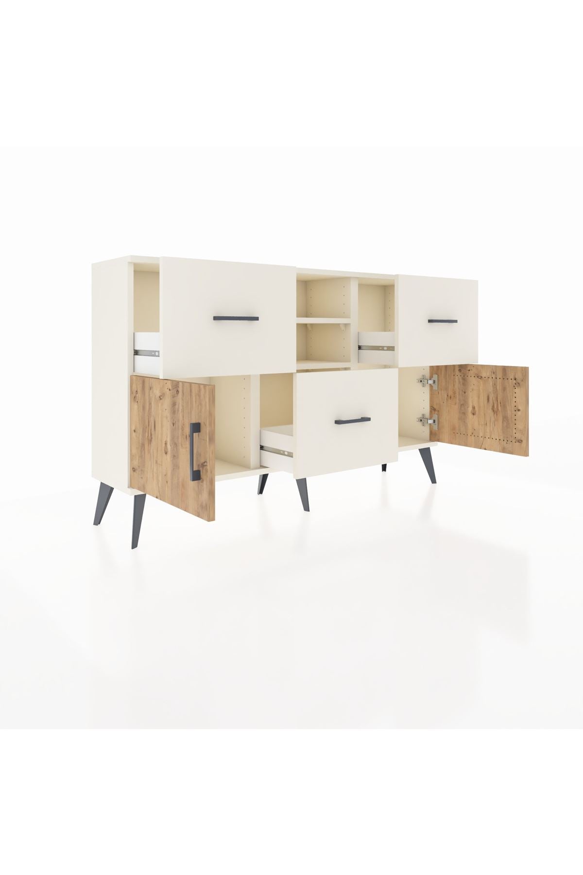 Arges Konsol 2 Raflı 3 Çekmeceli 2 Kapaklı 132x30x83 - S144M043V01A