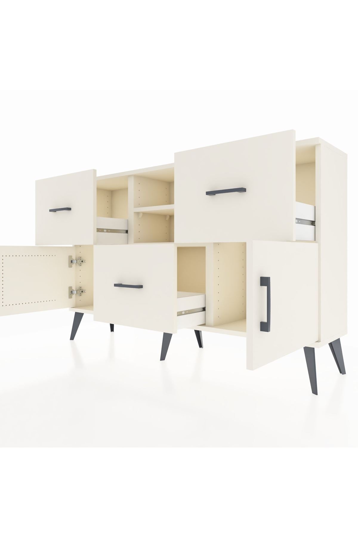 Arges Konsol 2 Raflı 3 Çekmeceli 2 Kapaklı 132x30x83 - S144M043V04A