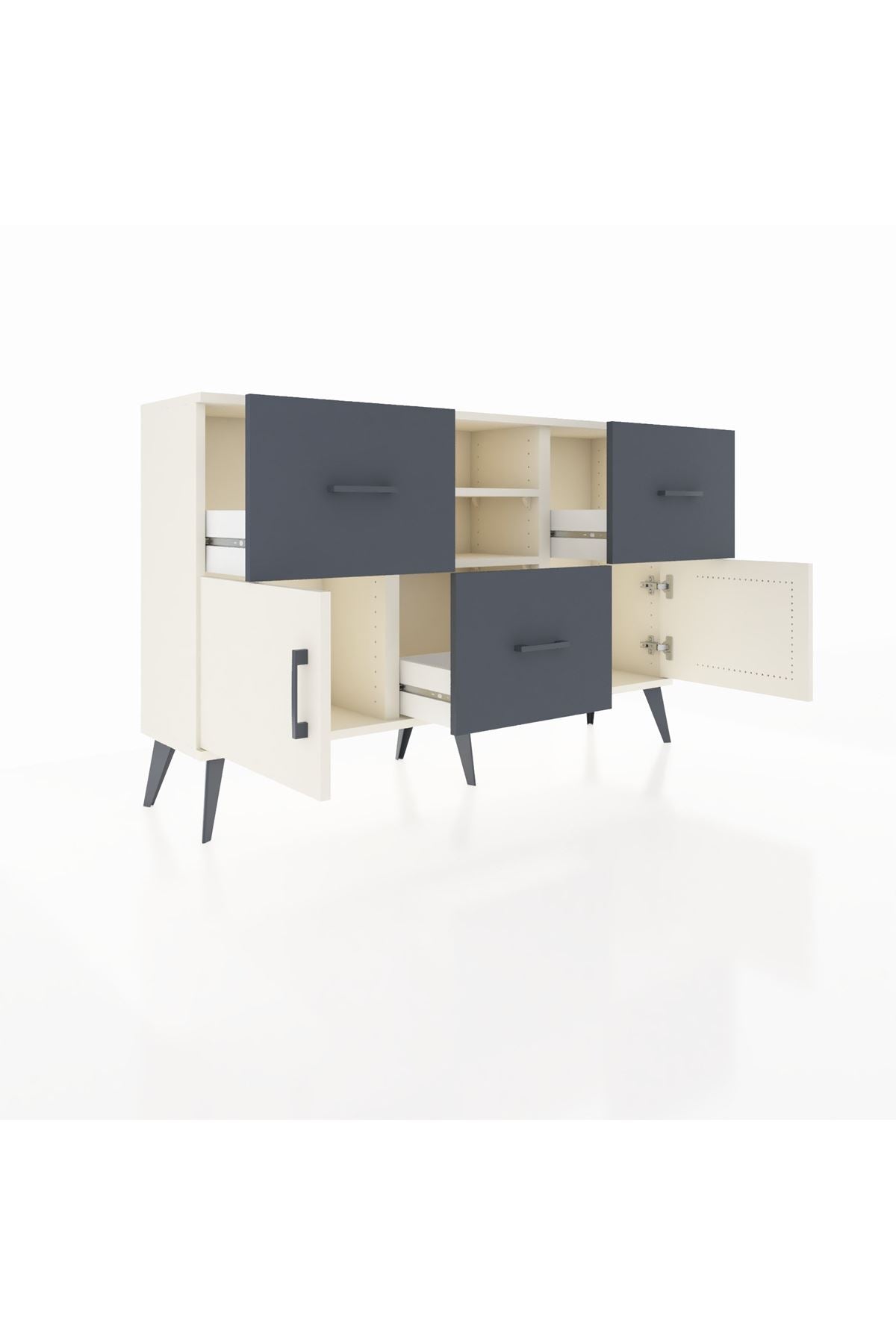 Arges Konsol 2 Raflı 3 Çekmeceli 2 Kapaklı 132x30x83 - S144M043V05A