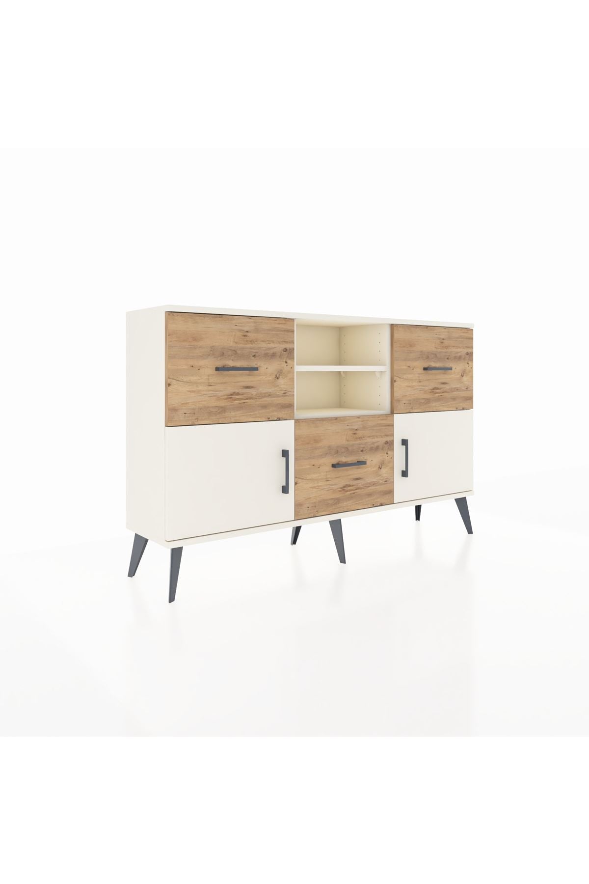 Arges Konsol 2 Raflı 3 Çekmeceli 2 Kapaklı 132x30x83 - S144M043V06A