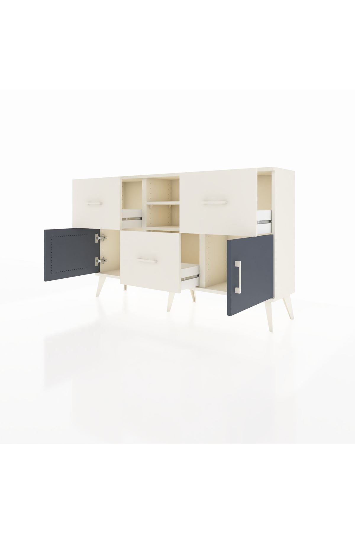 Arges Konsol 2 Raflı 3 Çekmeceli 2 Kapaklı 132x30x83 - S144M043V07A