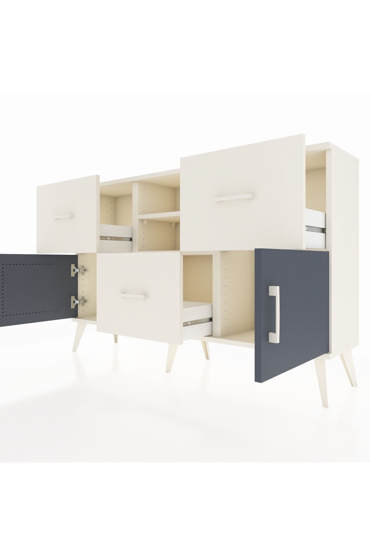 Arges Konsol 2 Raflı 3 Çekmeceli 2 Kapaklı 132x30x83 - S144M043V07A